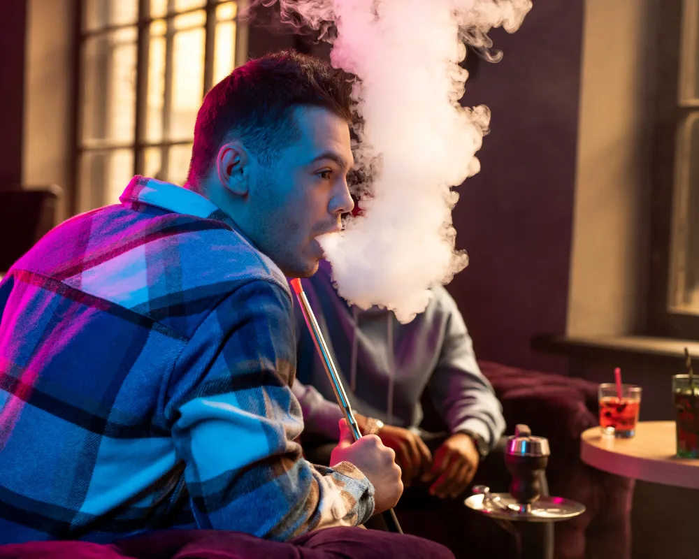 how much water in hookah